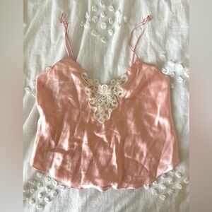 VINTAGE Victoria's Secret Pink Silk Cami Lingere